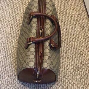 Gucci Monogram Duffel Bag with Brown Accents